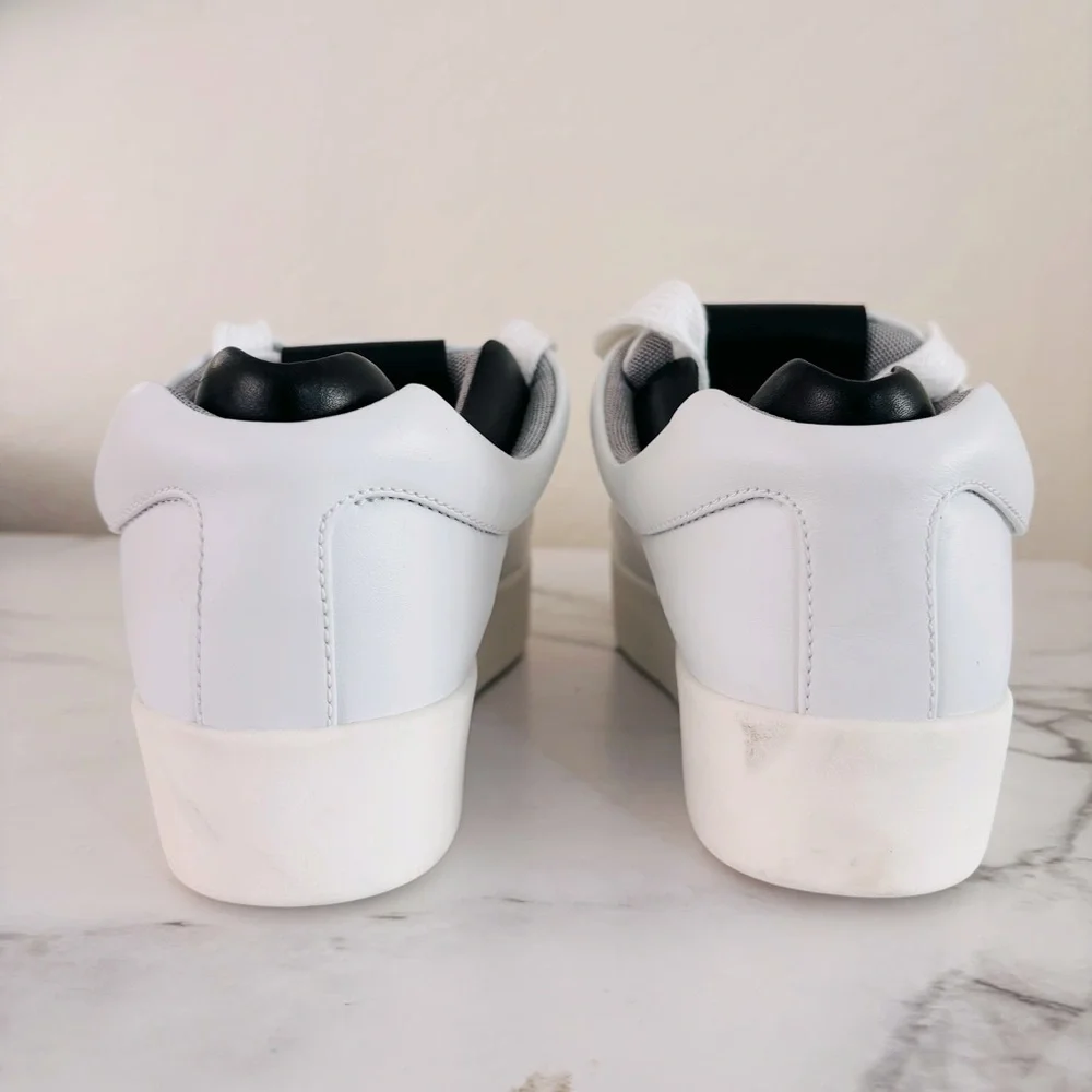 Rag & Bone Retro‎ Pro Leather Chunky Sneakers Size 39 US 9 White Black Ortholite